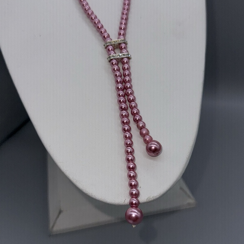 Elegant Pink Beaded Necklace - Picture 6 of 6